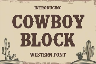 Cowboy Block Font for Rustic Design Projects